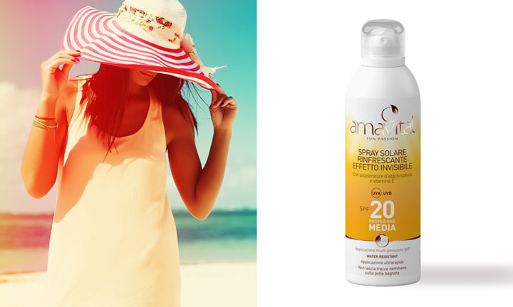 Il caldo è alle stelle? In spiaggia porta lo spray solare Rinfrescante Amavital Sun Passion!